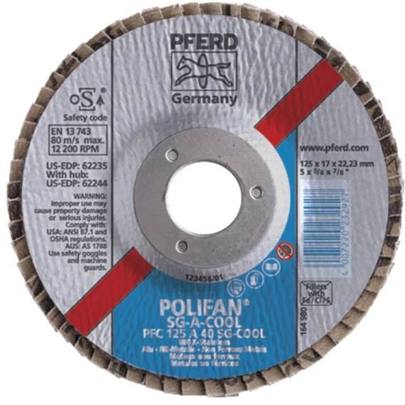 PFERD 461330 125/80 Lamellás csiszolótárcsa, SG-A-COOL/PFF egyenes