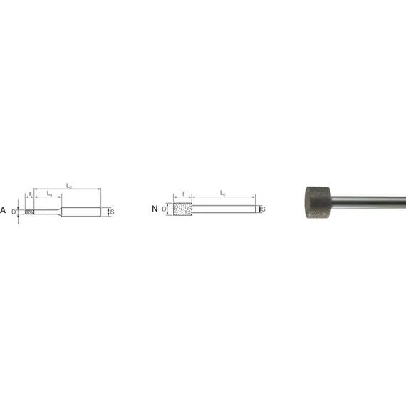 PFERD 454030 12,0X8 Gyémánt csiszolócsap, Gyémánt hengeres alak szemcse D126 közepes