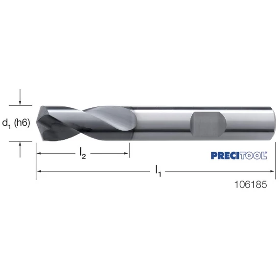 PREMUS 106185 20,0 NC központozó, Tömör keményfém 142° TiAlN