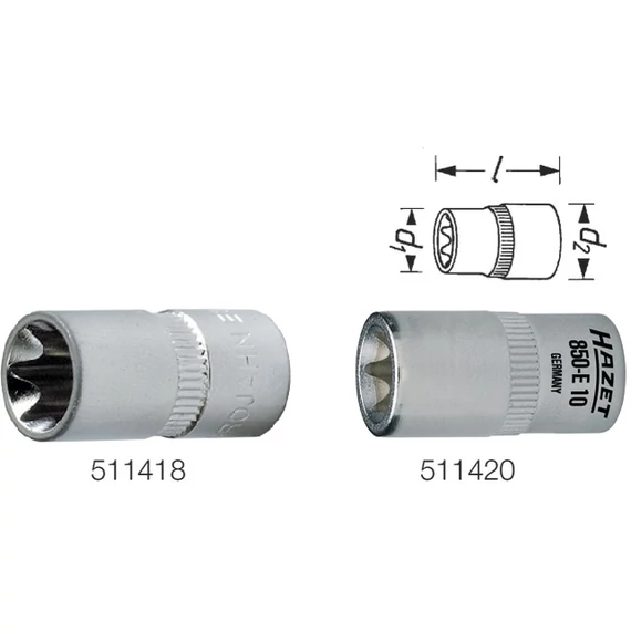 HAZET 511420 4 Dugókulcs betét, 1/4" TORX