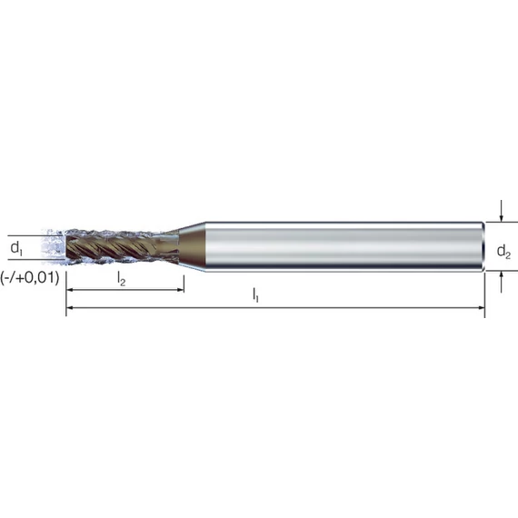 MIKRON 175423 8,00 Mikromaró, Tömör keményfém CrazyMill Cool, 3 × D, védő élletöréssel,