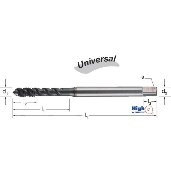 PREMUS 132260 M27 Gépi menetfúró HighQ, HSSCo-PM RSP50 Hardlube