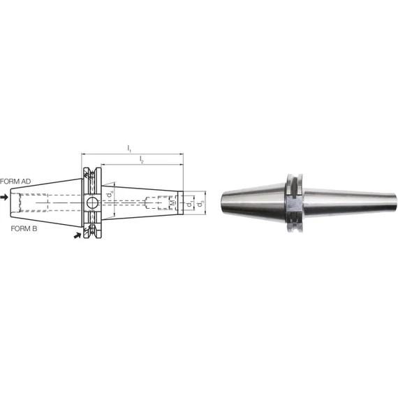 PREMUS 241080 40XM8 Meredek kúpos befogó, DIN 69871 becsavarozható maróhoz rövid AD/B alak kiegyensúlyozva G6,3 12.000 1/min fordulatszámon