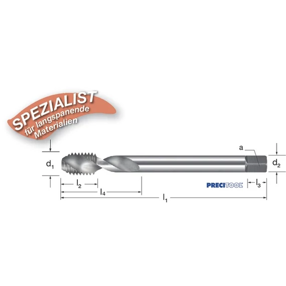 PREMUS 137708 M14 Gépi menetfúró, HSS-Co fényes