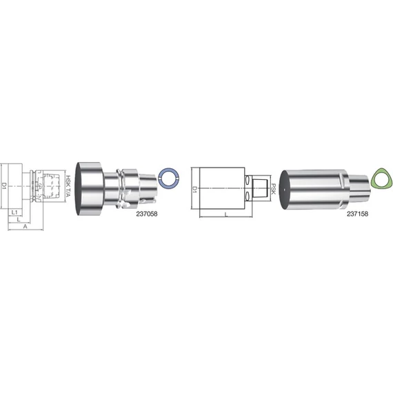 SWISS TOOLS 2370584055 Nyers darab, HSK-T/A