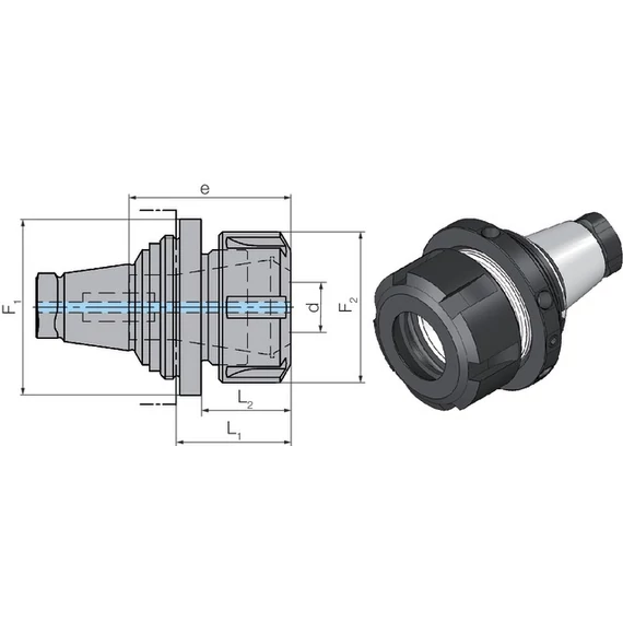 WTO 2357032516 Szorítópatron adapter, rövid