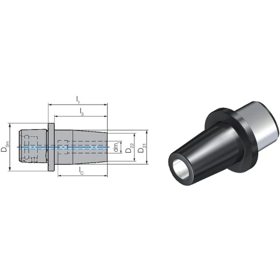 WTO 2358070312 Szerszámadapter, ISO 26623-1, Zsugoradapter, rövid, szárbefogó horony nélkül