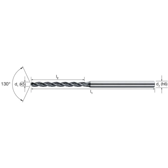 MIKRON 102449 0175 Mikrofúró, Tömör keményfém, 5 × D, DLC