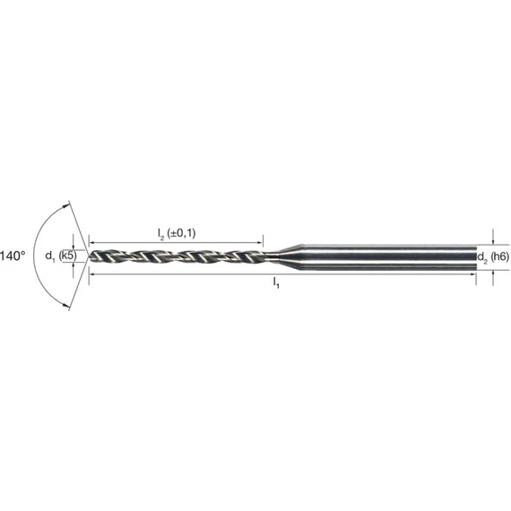 MIKRON 102429 0470 Mikrofúró, Tömör keményfém, 10 × D, belső hűtéssel