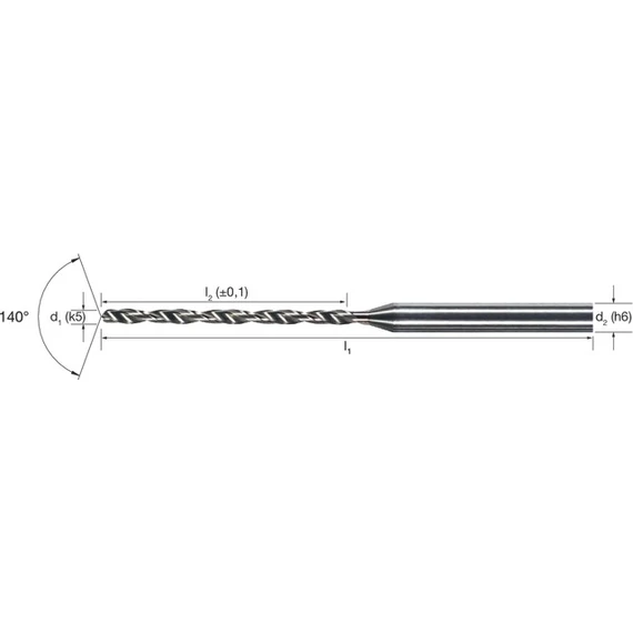 MIKRON 102435 0390 Mikrofúró, Tömör keményfém, 15 × D, AlCrN, belső hűtéssel