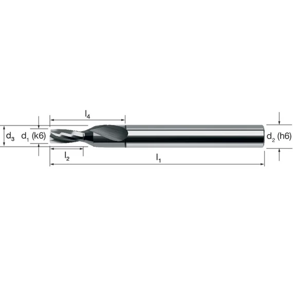 MIKRON 102403 0070 Mikrofúró, Tömör keményfém, 2,5 × D, TiAlN