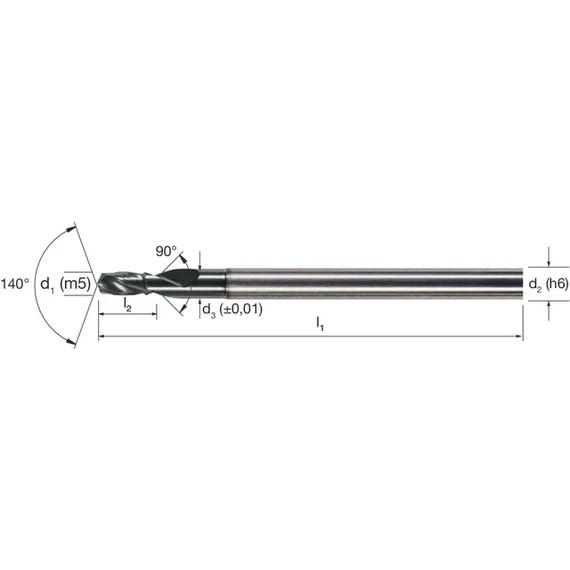 MIKRON 102401 0080 Mikrofúró, Tömör keményfém, 2 × D, TiAlN