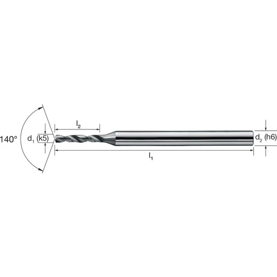 MIKRON 102423 0325 Mikrofúró, Tömör keményfém, 7 × D, TiAlN