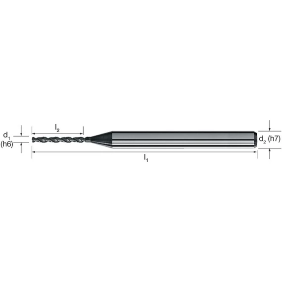 MIKRON 102457 0180 Mikrofúró, Tömör keményfém, 7 × D
