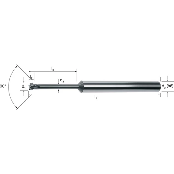 MIKRON 178702 0090 Sorjázómaró, Tömör keményfém, 3 × D, eXedur RI