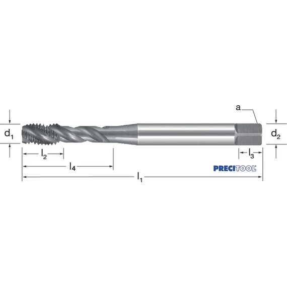 PREMUS 132250 M3 Gépi menetfúró, HSSE-V3 RSP40 vaporizált