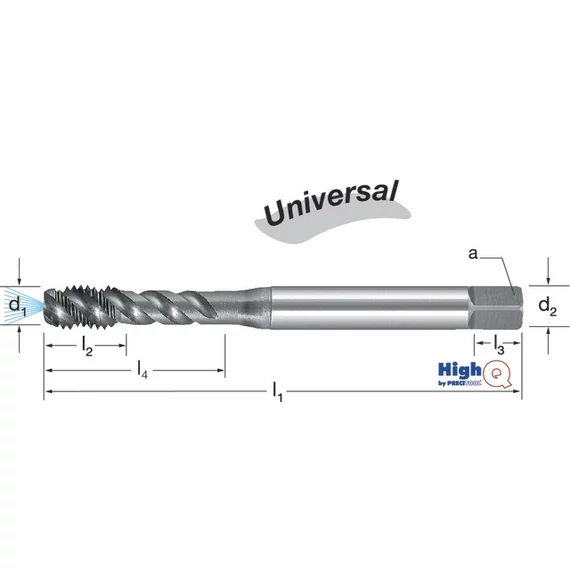 PREMUS 132264 M12 Gépi menetfúró HighQ, HSSCo-PM RSP50 Hardlube