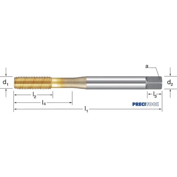 PREMUS 132695 M3X0,35 Gépi menetformázó, HSSE-Co5 TiN kenőhoronnyal