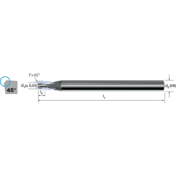 MIKRON 175210 0,30 Mikromaró, Tömör keményfém CrazyMill Cool, 1,5 × D, védő élletöréssel, eXedurSL