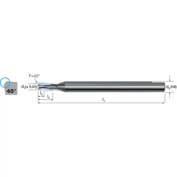 MIKRON 175212 0,50 Mikromaró, Tömör keményfém CrazyMill Cool, 3 × D, védő élletöréssel, eXedurSL