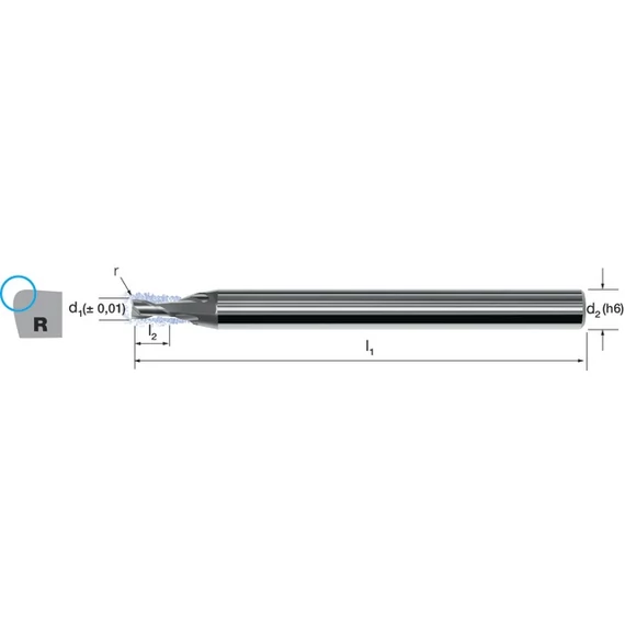 MIKRON 179010 2,00X0,20 Mikromaró, Tömör keményfém, CrazyMill Cool, 1,5 × D, sarokrádiusszal, eXedurSL