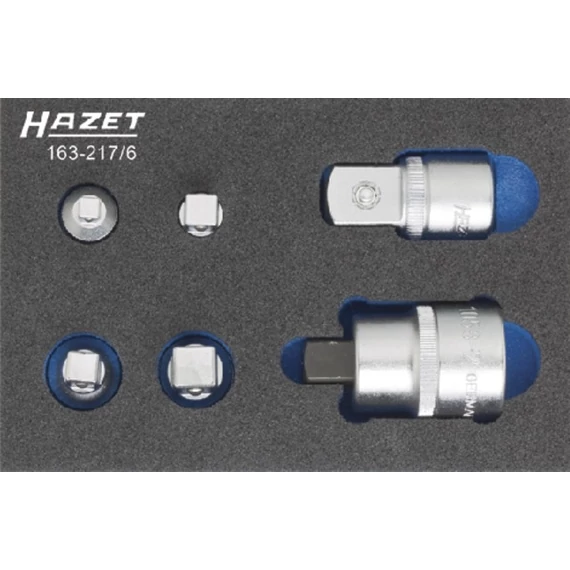 HAZET 519592 163-217/6 Műhelykocsi betét, Adapter készlet, 1/4" und 3/8" és 1/2", 6 részes