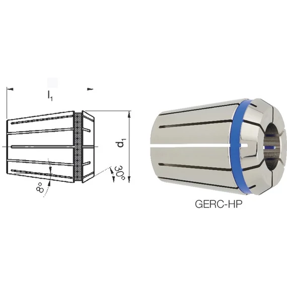 FAHRION 248423 1,5 Tartozékok ER szorítópatronos befogóhoz , Precíziós szorítópatron Protect 4008E GERC11-HP, befogási tartomány 1,0 - 7,0 mm