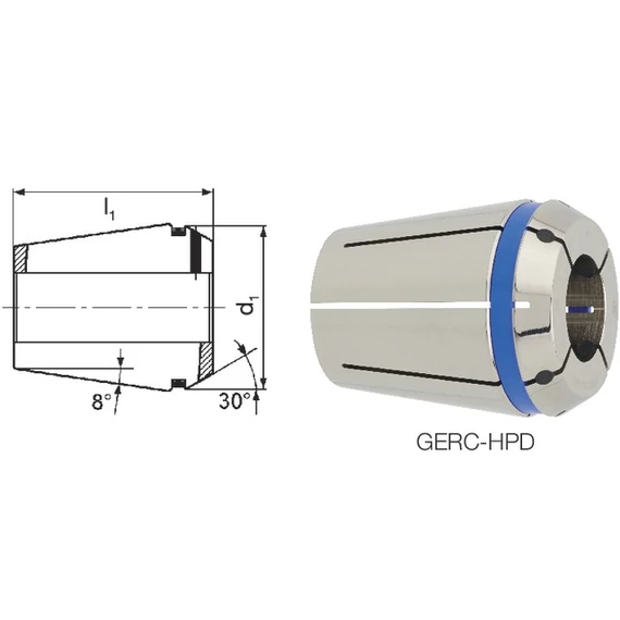 FAHRION 248434 7,0 Tartozékok ER szorítópatronos befogóhoz , Precíziós szorítópatron Protect 425E GERC16-HPD, befogási tartomány 3,0 - 10,0 mm