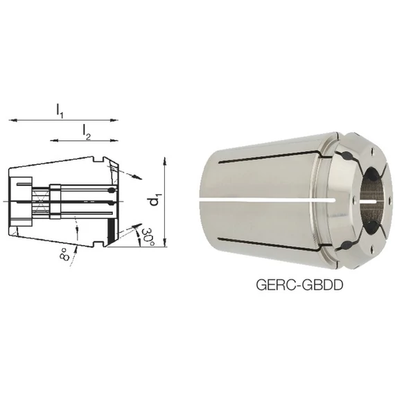 FAHRION 248474 3,5X2,7 Tartozékok ER szorítópatronos befogóhoz , Menetfúró szorítópatron, Protect 4031E GERC16-GBDD