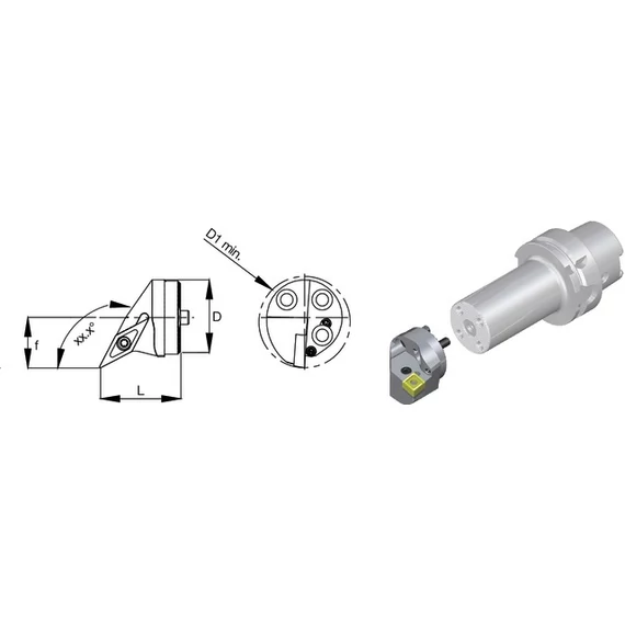 SWISS TOOLS 237173 4011R Cserefej, 93° SDUC R/L