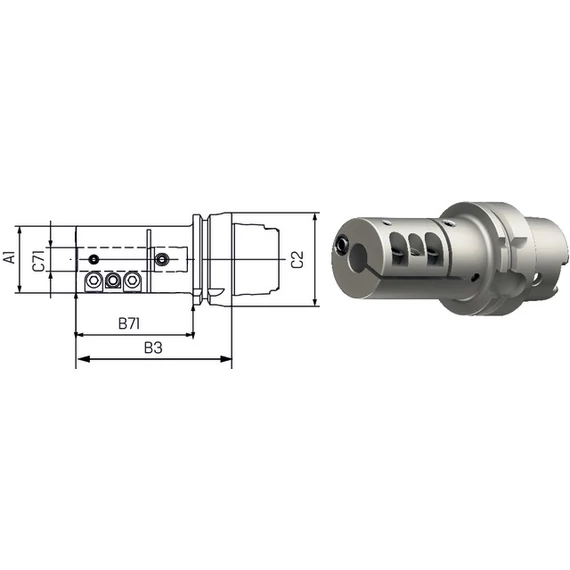 SWISS TOOL 237056 6312 Fúrórúd tartó, HSK T, rezgéscsillapító