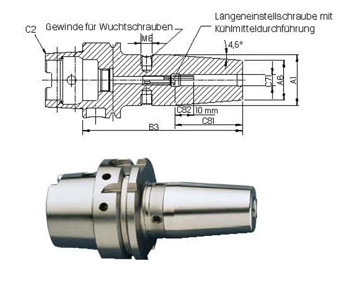 Zsugortokmány rövid Cool-Jet ISO12164-1 HSKA 63x16 HAIMER