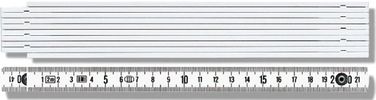 Gliederma stab, Kunststoff1 Meter weiss, mm-Teilung BMI