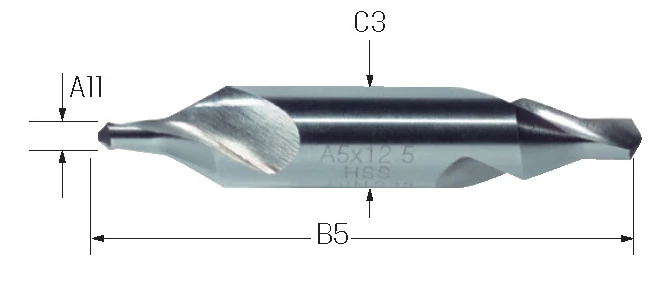 PREMUS 105005 6,30 Központfúró, HSS 60° A alak