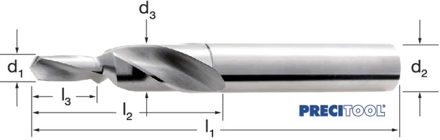 PREMUS 104420 M6 Rövid Fúró lépcsős, HSS 90° közepes