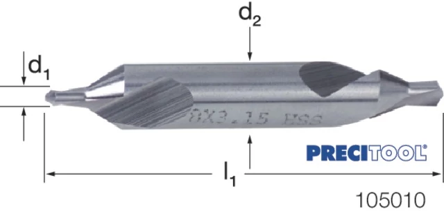 PREMUS 105010 1,00 Központfúró, HSS 60° A alak balra vágó