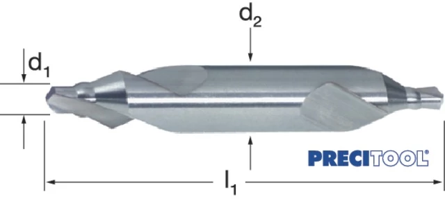 PREMUS 105050 1,00 Központfúró, HSS 60° A alak gallérral