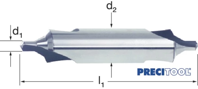 PREMUS 105300 1,00 Központfúró, HSS 60° védő süllyesztéssel B alak