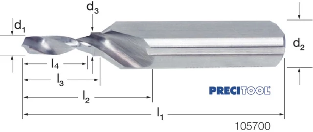 PREMUS 105700 M10 Fúró lépcsős, HSS magfurat központosításhoz lapolt felület