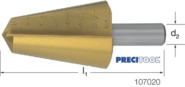 PREMUS 107020 16-30,5 Lemezfúrók, HSS-Co TiN