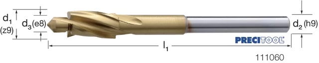 PREMUS 111060 M12 Homloksüllyesztő, HSS átmenő furat közepes TiN