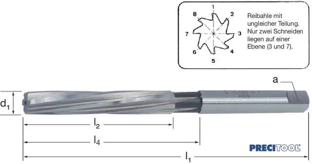 PREMUS 123000 2,5 Kézi dörzsár, HSS