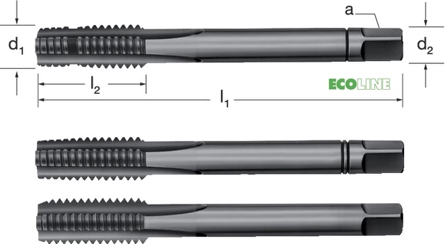 PRETEC 130150 M6 Kézi menetfúró, HSS-Co metrikus INOX gőzöléssel megeresztett