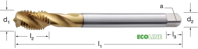 PRETEC 133170 M10 Gépi menetfúró, HSS-Co RSP40 TiN