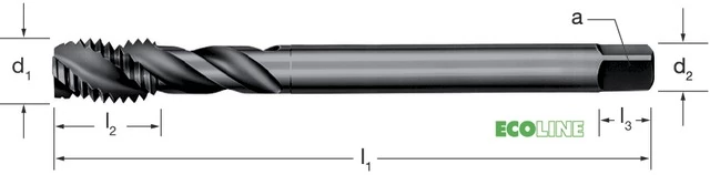 PRETEC 135770 3/4-14 Gépi menetfúró, HSS-Co RSP35 gőzöléssel megeresztett
