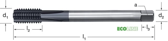 PRETEC 137410 M12X1 Gépi menetfúró, HSS-Co TiCN