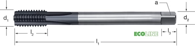 PRETEC 137510 3/8-19 Gépi menetfúró, HSS-Co TiCN