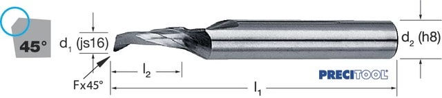 PREMUS 160000 3X60 Egyélű maró, HSS-Co élletöréssel ALU