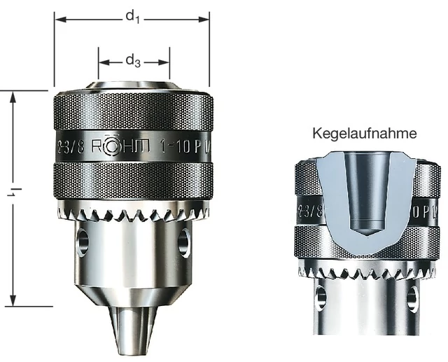 RÖHM 214000 10P Kulcsos fúrótokmány, kúpos befogóval