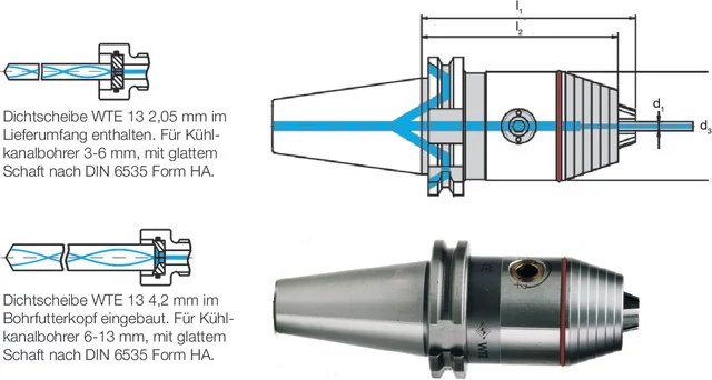 WTE 240682 CNC precíziós fúrótokmány, DIN 69871 AD/B